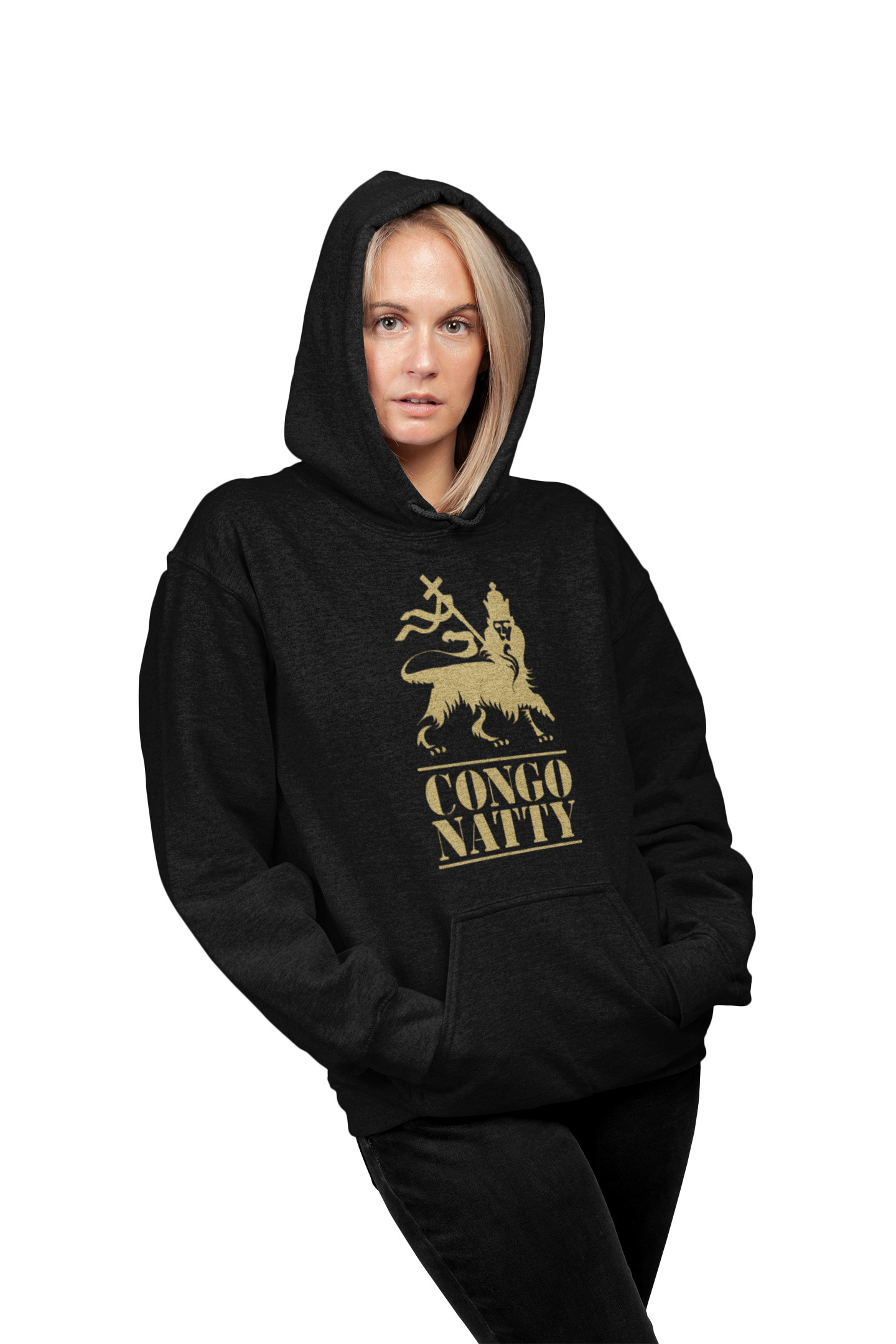 Congo Natty Unisex Gold Print Hoodie