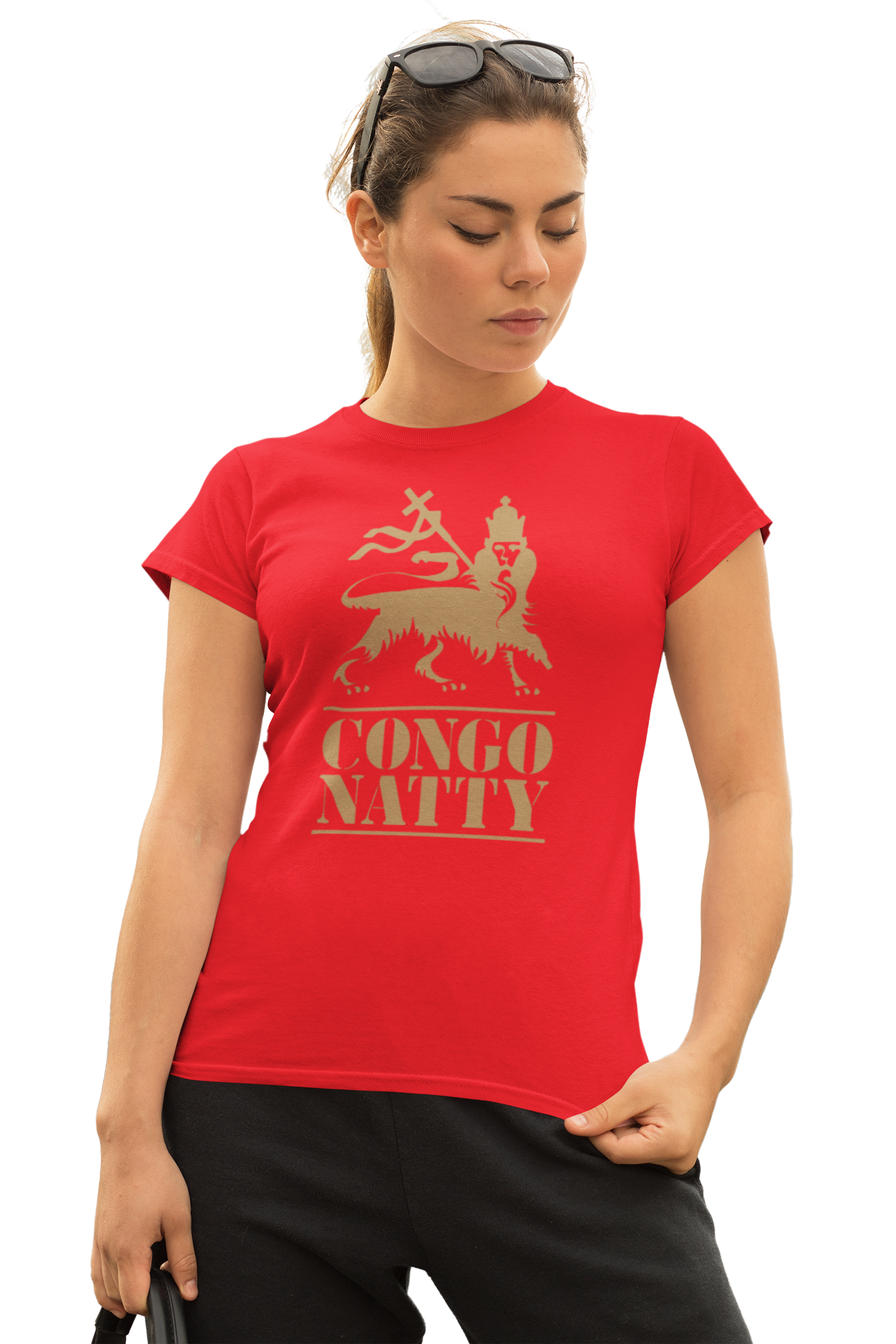 Congo Natty Ladies Cut Gold Print T-Shirt