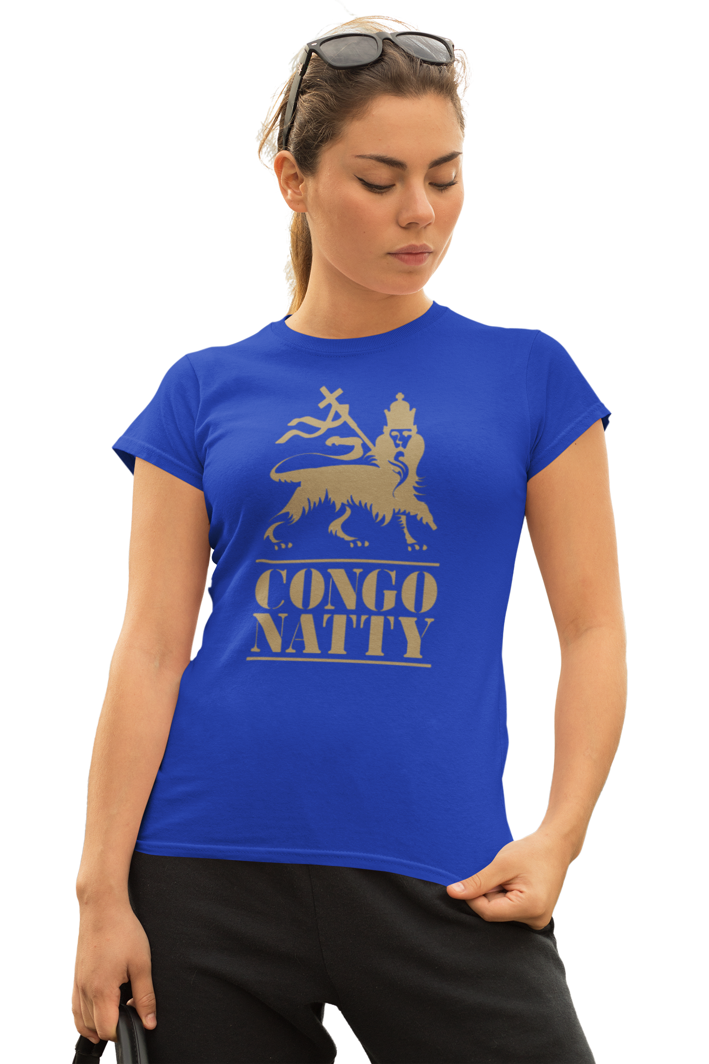 Congo Natty Ladies Cut Gold Print T-Shirt